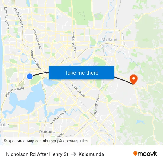 Nicholson Rd After Henry St to Kalamunda map