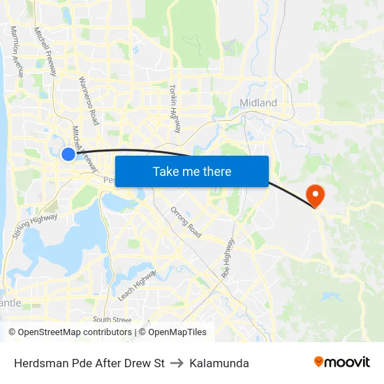 Herdsman Pde After Drew St to Kalamunda map