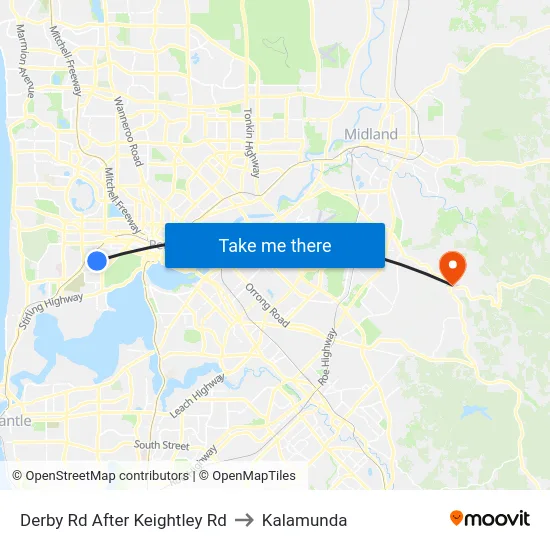 Derby Rd After Keightley Rd to Kalamunda map
