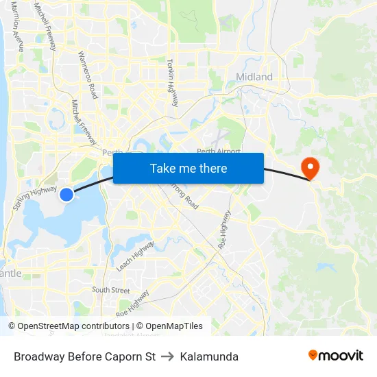Broadway   Before Caporn St to Kalamunda map