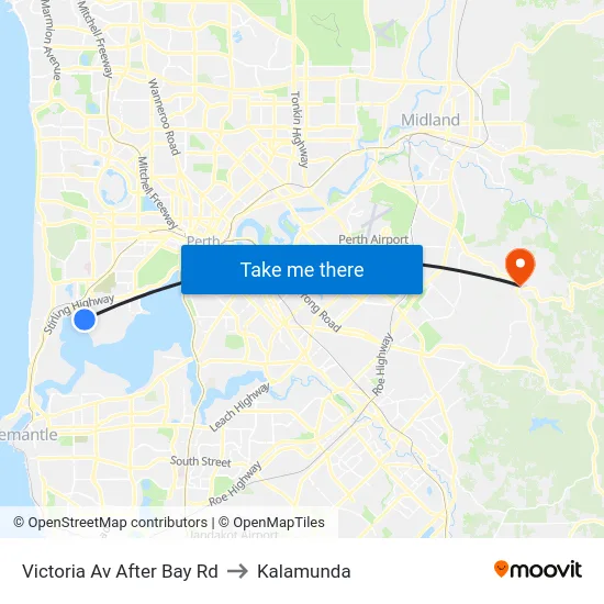 Victoria Av After Bay Rd to Kalamunda map