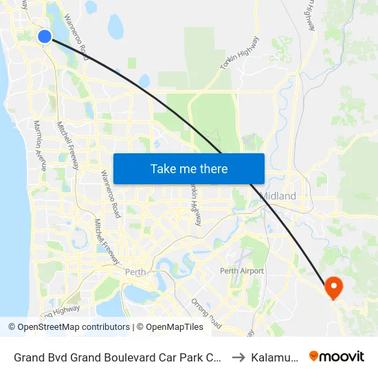 Grand Bvd Grand Boulevard Car Park Cat Id 27 to Kalamunda map