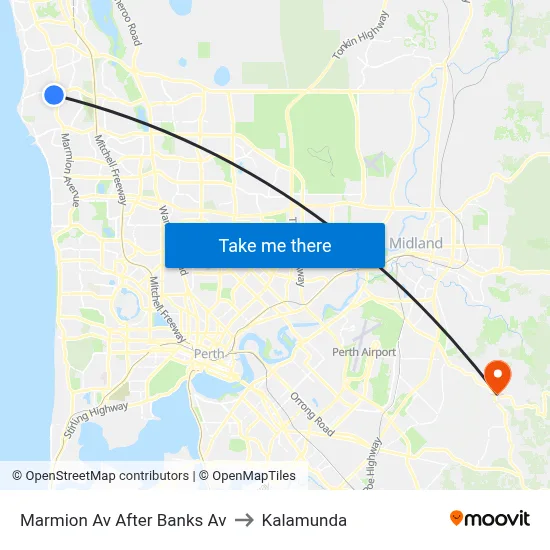 Marmion Av After Banks Av to Kalamunda map