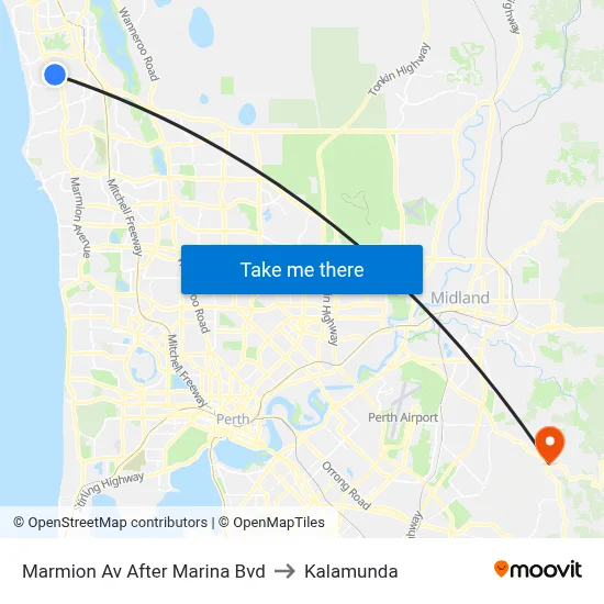 Marmion Av After Marina Bvd to Kalamunda map