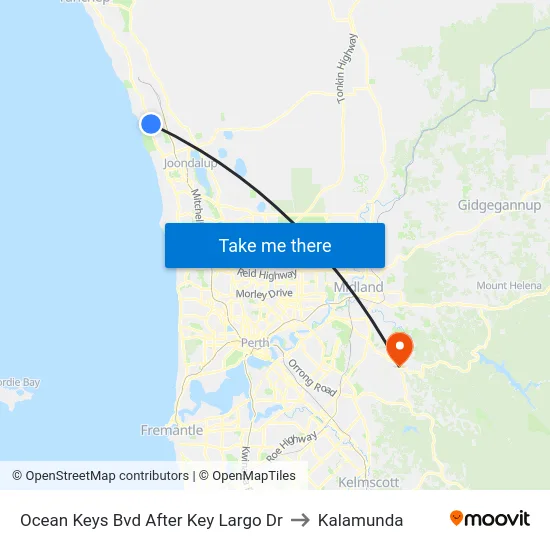 Ocean Keys Bvd After Key Largo Dr to Kalamunda map