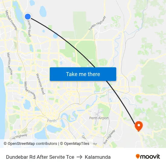 Dundebar Rd After Servite Tce to Kalamunda map