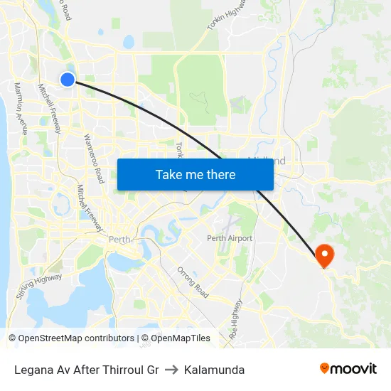 Legana Av After Thirroul Gr to Kalamunda map