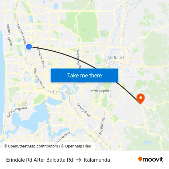 Erindale Rd After Balcatta Rd to Kalamunda map