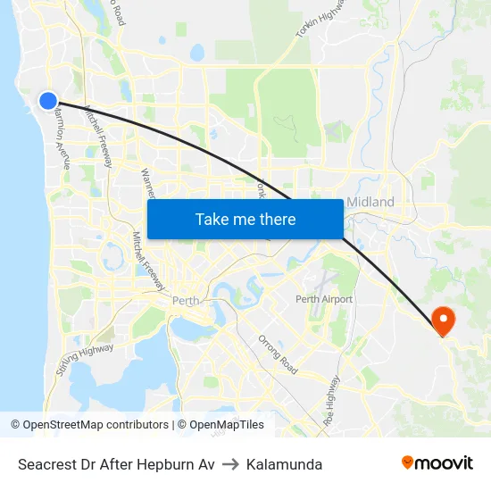 Seacrest Dr After Hepburn Av to Kalamunda map