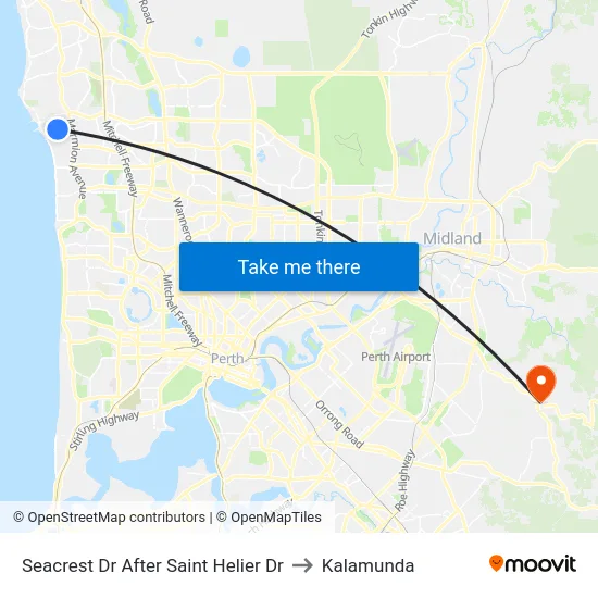 Seacrest Dr After Saint Helier Dr to Kalamunda map