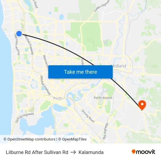 Lilburne Rd After Sullivan Rd to Kalamunda map