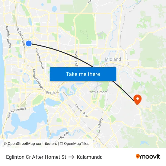 Eglinton Cr After Hornet St to Kalamunda map