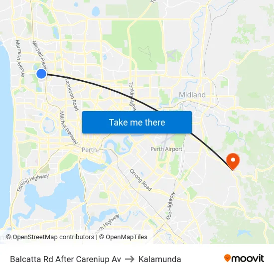Balcatta Rd After Careniup Av to Kalamunda map