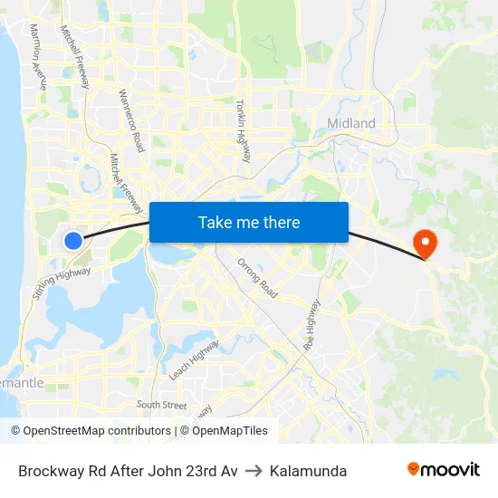 Brockway Rd After John 23rd Av to Kalamunda map