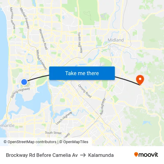 Brockway Rd Before Camelia Av to Kalamunda map