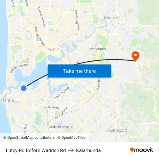 Lutey Rd Before Waddell Rd to Kalamunda map