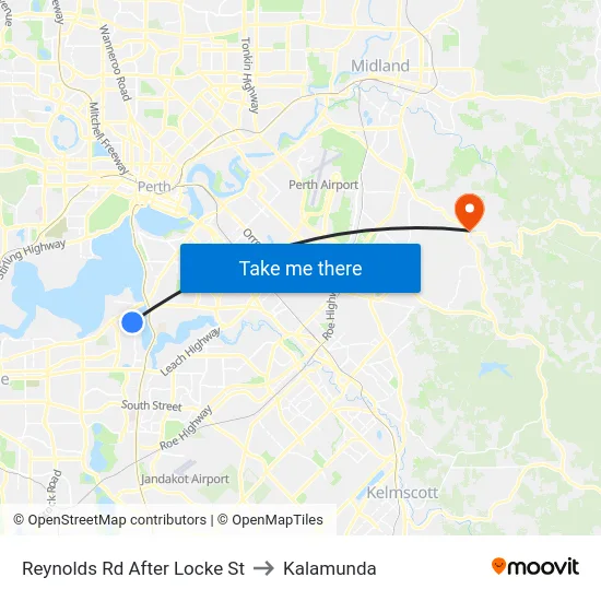 Reynolds Rd After Locke St to Kalamunda map