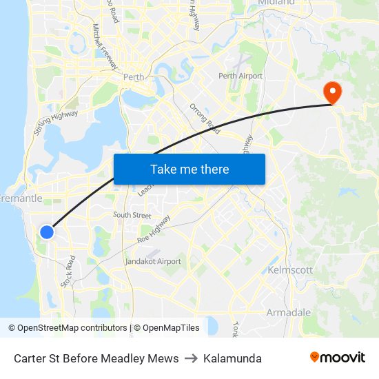 Carter St Before Meadley Mews to Kalamunda map