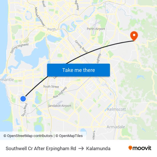 Southwell Cr After Erpingham Rd to Kalamunda map