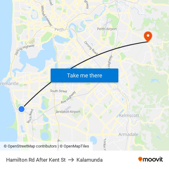 Hamilton Rd After Kent St to Kalamunda map