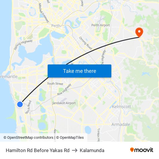 Hamilton Rd Before Yakas Rd to Kalamunda map