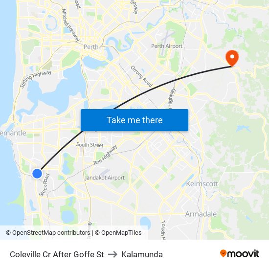 Coleville Cr After Goffe St to Kalamunda map