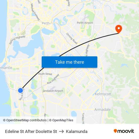 Edeline St After Doolette St to Kalamunda map