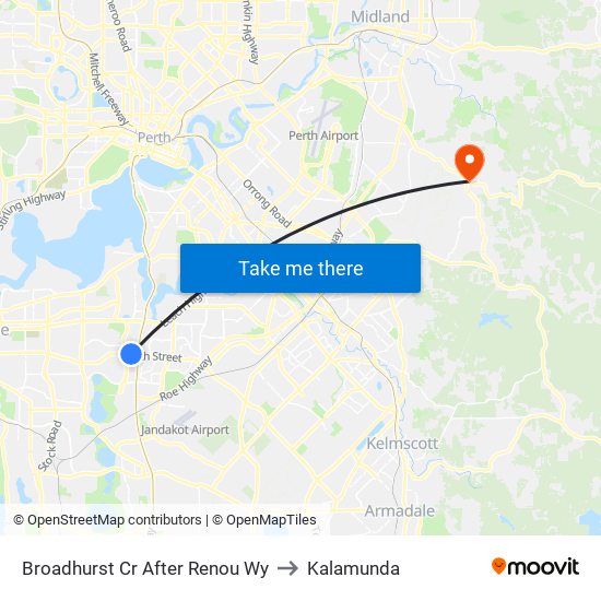 Broadhurst Cr After Renou Wy to Kalamunda map