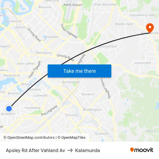 Apsley Rd After Vahland Av to Kalamunda map
