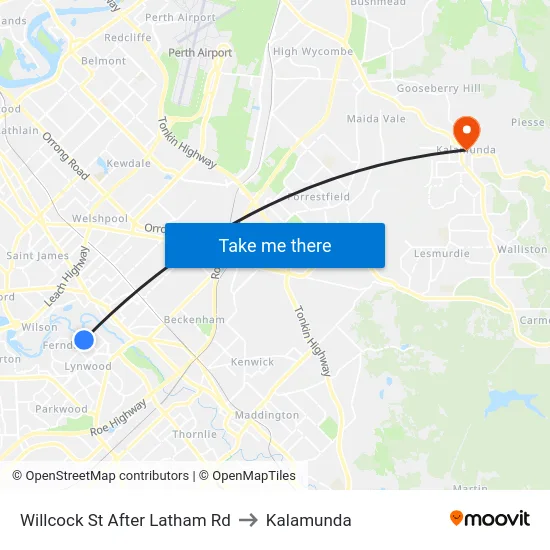 Willcock St After Latham Rd to Kalamunda map