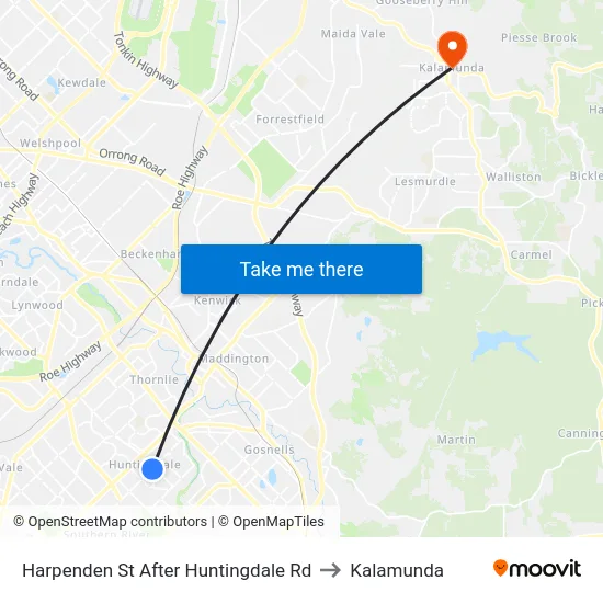 Harpenden St After Huntingdale Rd to Kalamunda map