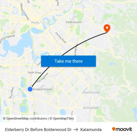 Elderberry Dr Before Bolderwood Dr to Kalamunda map