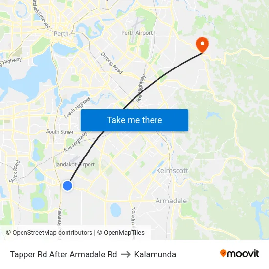 Tapper Rd After Armadale Rd to Kalamunda map