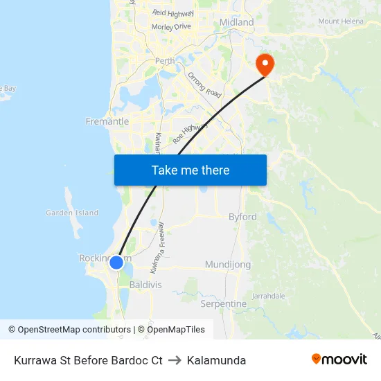 Kurrawa St Before Bardoc Ct to Kalamunda map