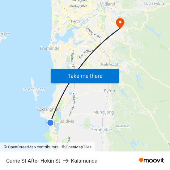 Currie St After Hokin St to Kalamunda map