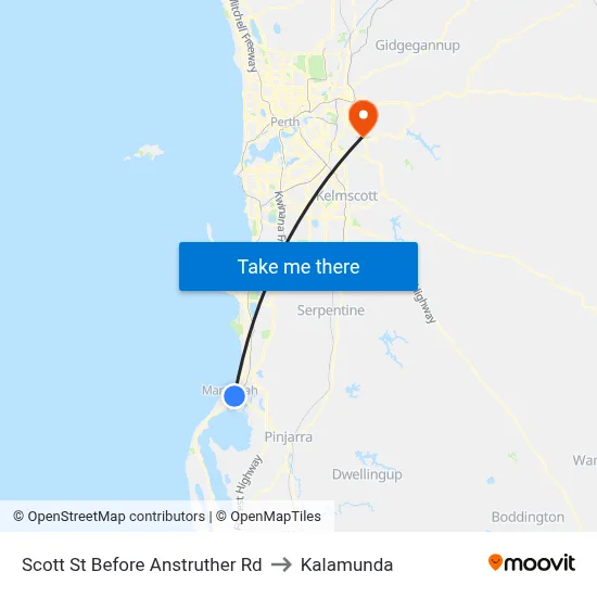 Scott St Before Anstruther Rd to Kalamunda map