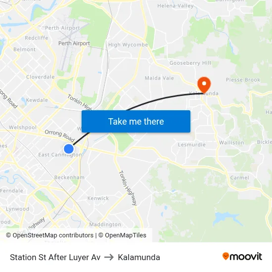 Station St After Luyer Av to Kalamunda map