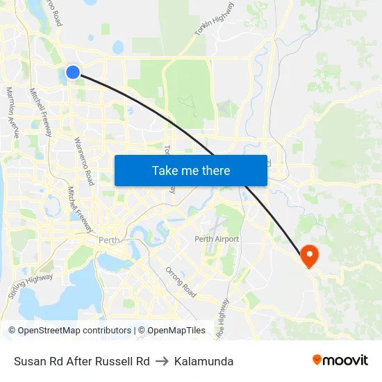 Susan Rd After Russell Rd to Kalamunda map