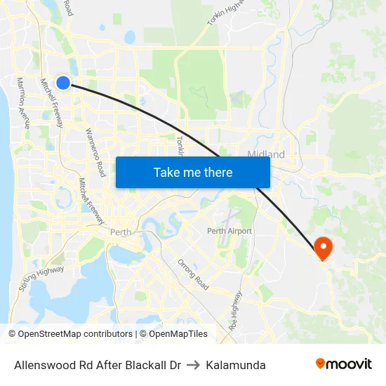 Allenswood Rd After Blackall Dr to Kalamunda map