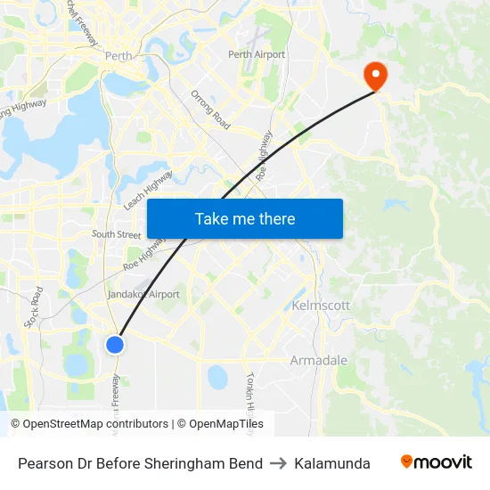 Pearson Dr Before Sheringham Bend to Kalamunda map
