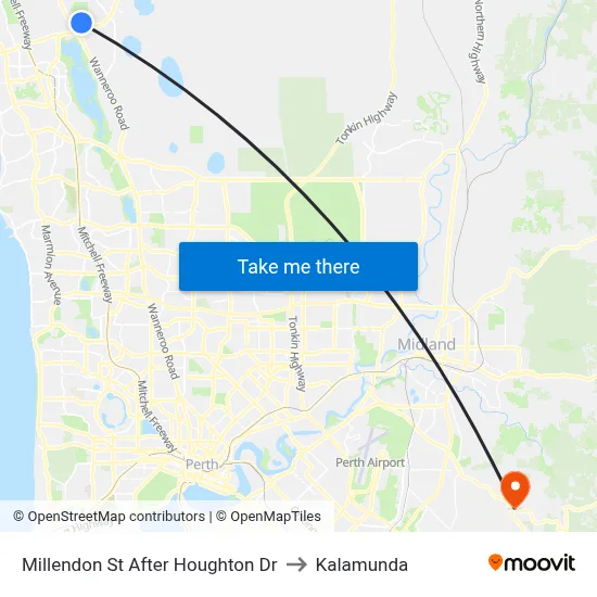 Millendon St After Houghton Dr to Kalamunda map