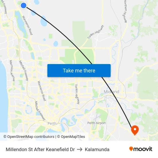 Millendon St After Keanefield Dr to Kalamunda map
