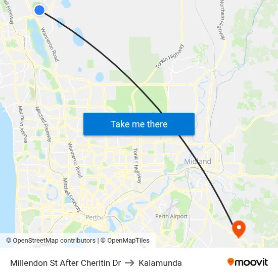 Millendon St After Cheritin Dr to Kalamunda map