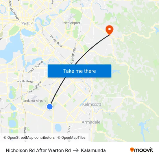 Nicholson Rd After Warton Rd to Kalamunda map