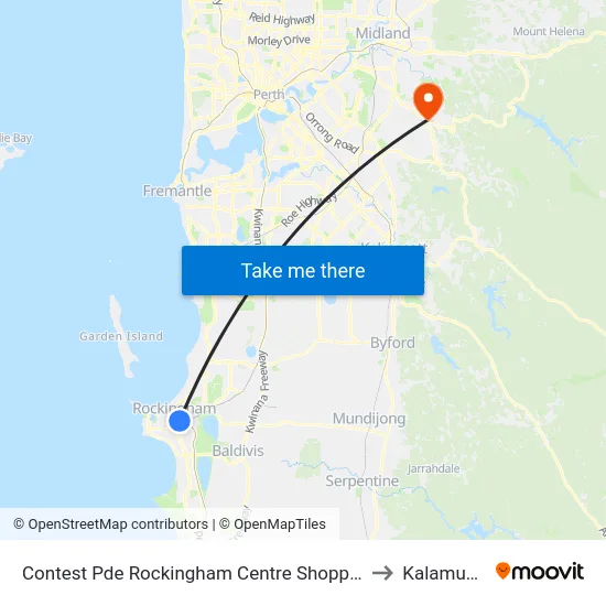 Contest Pde Rockingham Centre Shopping Ctr to Kalamunda map