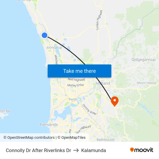 Connolly Dr After Riverlinks Dr to Kalamunda map
