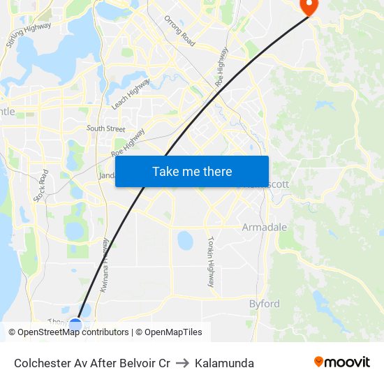 Colchester Av After Belvoir Cr to Kalamunda map