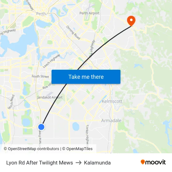 Lyon Rd After Twilight Mews to Kalamunda map