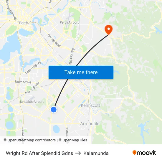 Wright Rd After Splendid Gdns to Kalamunda map