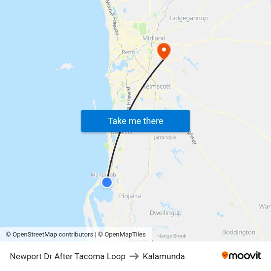 Newport Dr After Tacoma Loop to Kalamunda map